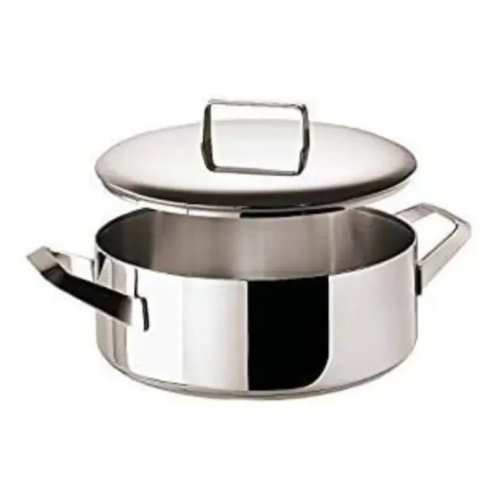 51809-20-MENU CASSERUOLA BASSA 20 cm 2 MANIGLIE CON COPERCHIO Acciaio Inox