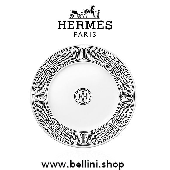037007P HERMES H-DECO 2 pz DESSERT PLATE n°1 Ø 22,5 cm