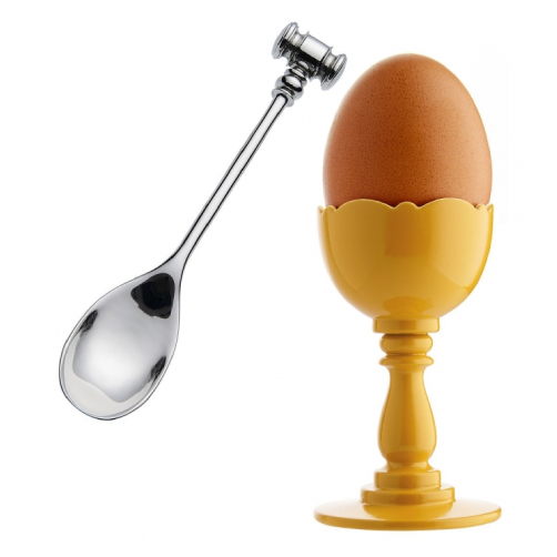 ALESSI MW14SET Y DRESSED Portauovo con cucchiaino a martelletto per uovo -  Bellini Shop