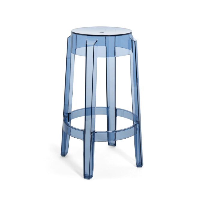 kartell charles ghost philippe starck h 65 trasparente azzurro polvere