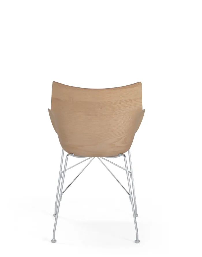 KARTELL Q/WOOD SOFT SLATTED ASH 04914CC Legno Chiaro/Bianco/Cromo Design Philippe Starck - immagine 4