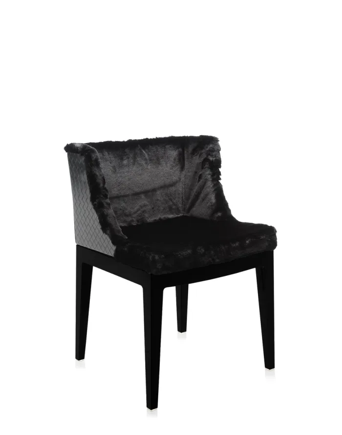 KARTELL MADEMOISELLE KRAVITZ 0419209 Eco-Pelliccia Tessuto Intrecciato/Nero Design Philippe Starck - immagine 2