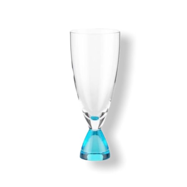 alessi flute da champagne vetro cristallino con base blu fuori produzione DIN DON