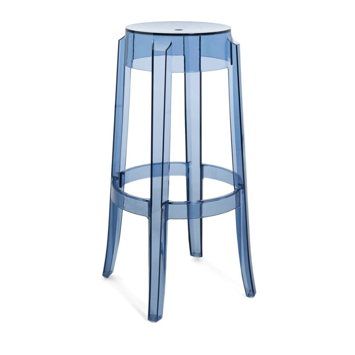 kartell charles ghost philippe starck h 75 trasparente azzurro polvere