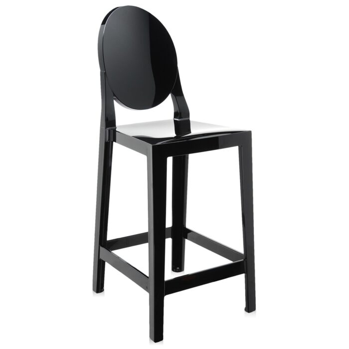 kartell one more sgabello nero lucido