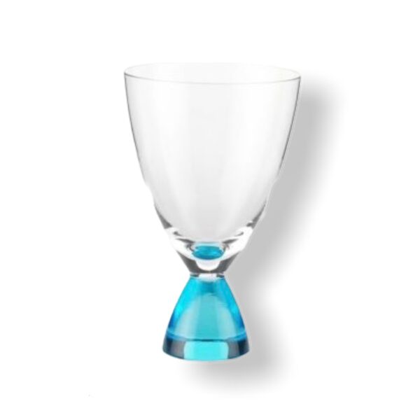 alessi calice acqua vetro cristallino con base blu fuori produzione DIN DON
