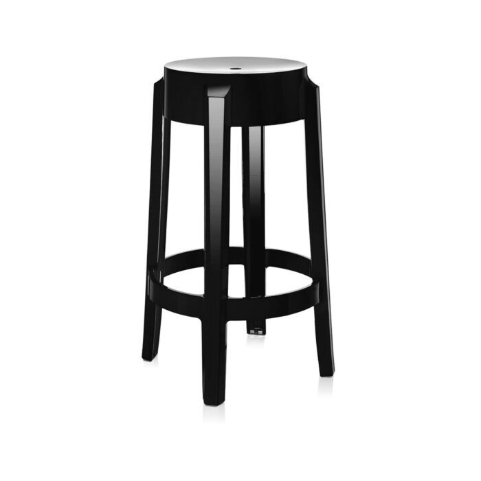 kartell charles ghost philippe starck h 65 nero lucido