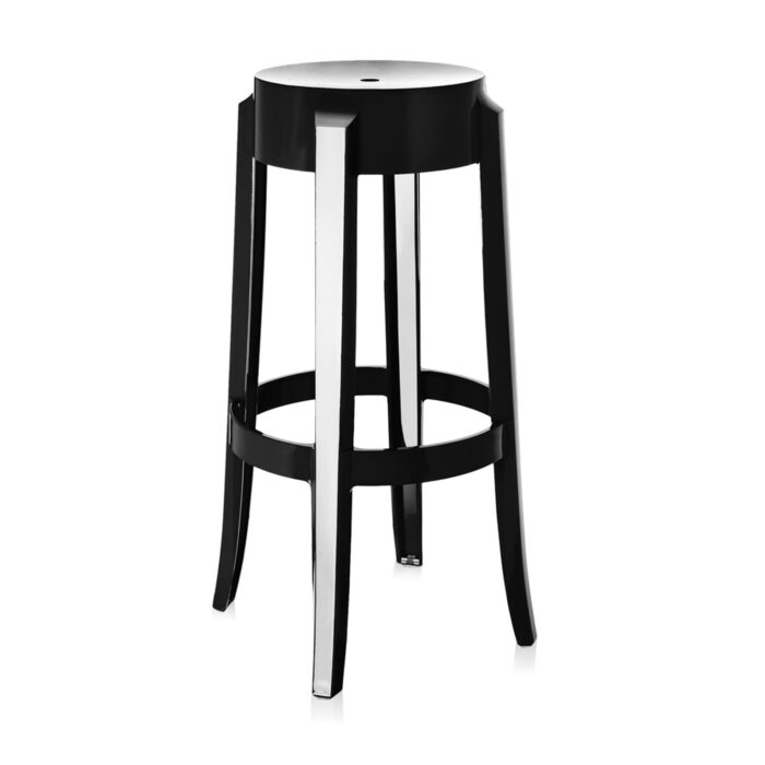 kartell charles ghost philippe starck h 75 nero lucido