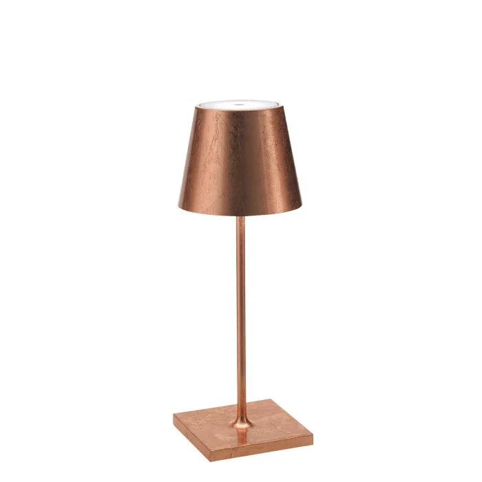 Zafferano Poldina LD0320RFR Mini Lampada da tavolo Foglia color rame