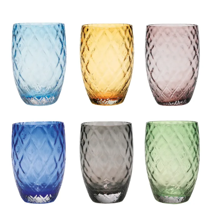 Zafferano Losanghe LS00199 Tumbler Vetro colorato Conf. 6 colori assortiti