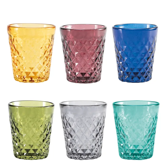 Zafferano Balloton NBT0199 Bicchieri Vetro colorato Conf. 6 colori assortiti