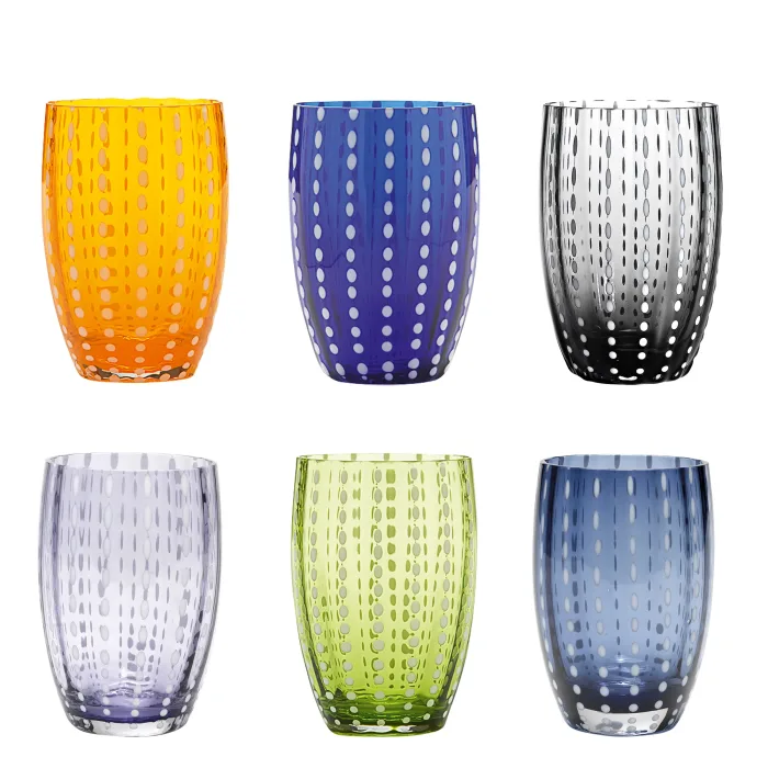 Zafferano Perle PR00198 Tumbler Vetro colorato Conf. 6 colori assortiti (06-07-09-10-13-15)