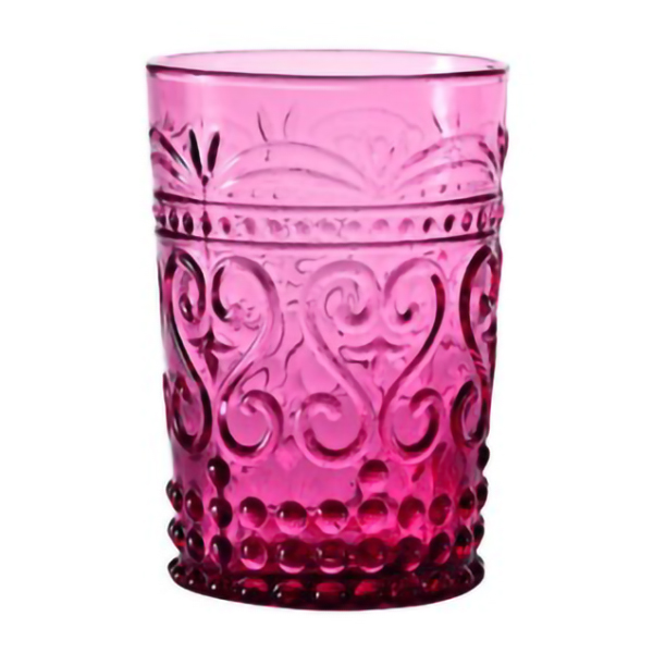 bicchiere in vetro Provenzale Rock rosa set 6 pezzi