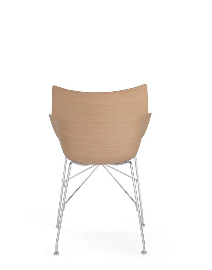 KARTELL Q/WOOD SOFT BASIC VENEER 04913CC Legno Chiaro/Bianco/Cromo Design Philippe Starck - immagine 4