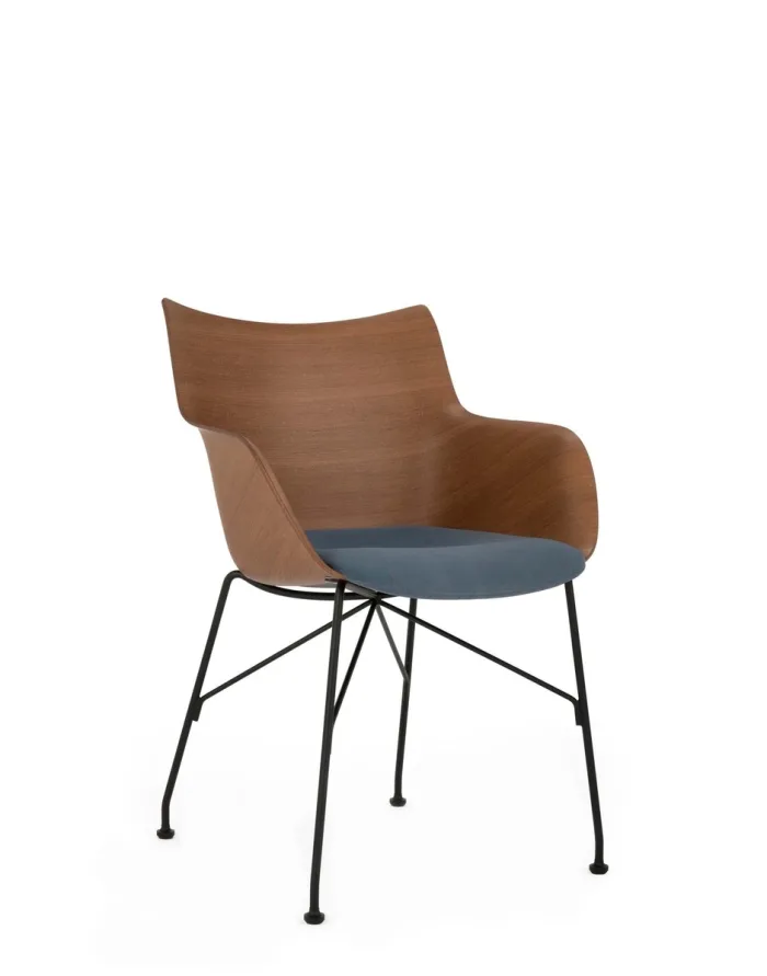 KARTELL Q/WOOD SOFT 05928S2 Legno Scuro/Azzurro Polvere/Nero Design Philippe Starck - immagine 2