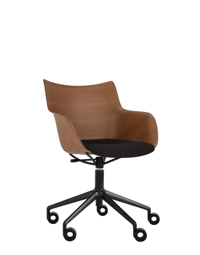 KARTELL Q/WOOD BASIC VENEER 05929S1 Legno Scuro/Nero/Nero Design Philippe Starck - immagine 2