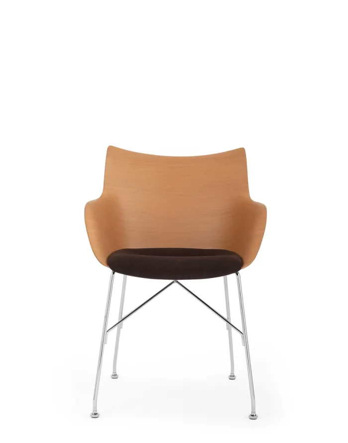 KARTELL Q/WOOD SOFT 05928C3 Legno Chiaro/Marrone/Cromo Design Philippe Starck