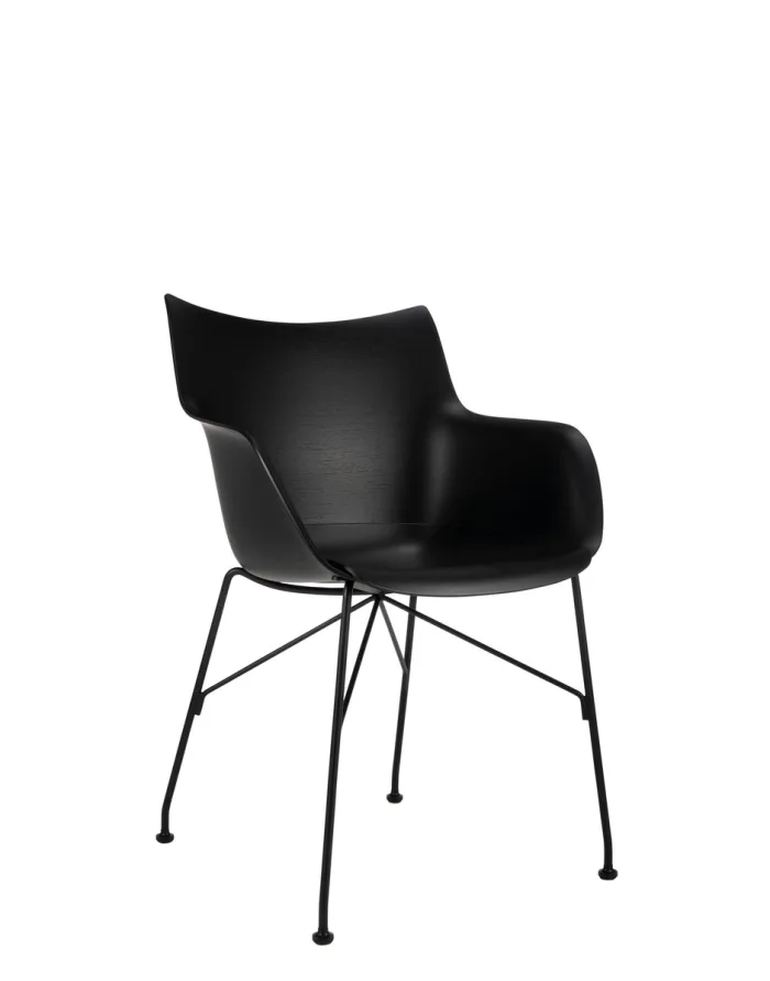 KARTELL Q/WOOD SOFT BASIC VENEER 04913NN Legno Nero/Nero/Nero Design Philippe Starck - immagine 2