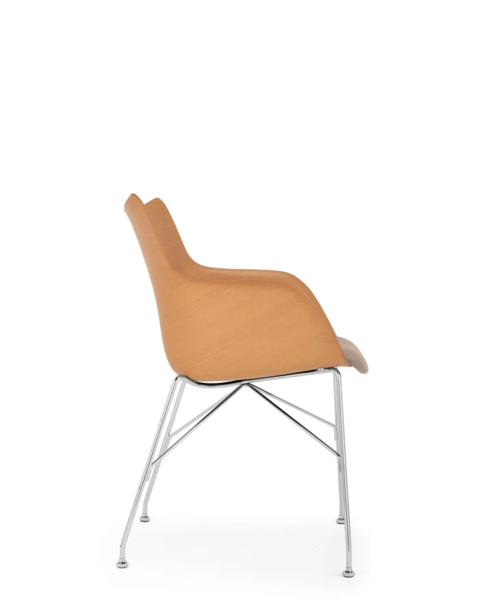 KARTELL Q/WOOD SOFT 05928C4 Legno Chiaro/Ecrù/Cromo Design Philippe Starck - immagine 3