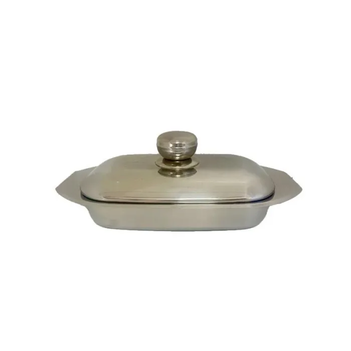 Lasagnera Professionale con Coperchio 26cm×16cm Acciaio Inox 18/10