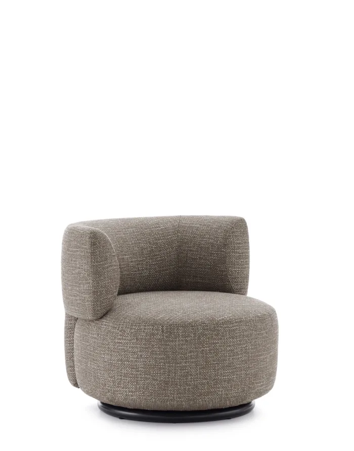 KARTELL K-WAITING POLTRONA GIREVOLE 6285 VERSIONE SU RICHIESTA RESISTENTE AL FUOCO Tessuto Texture Grigio Design Rodolfo Dordoni