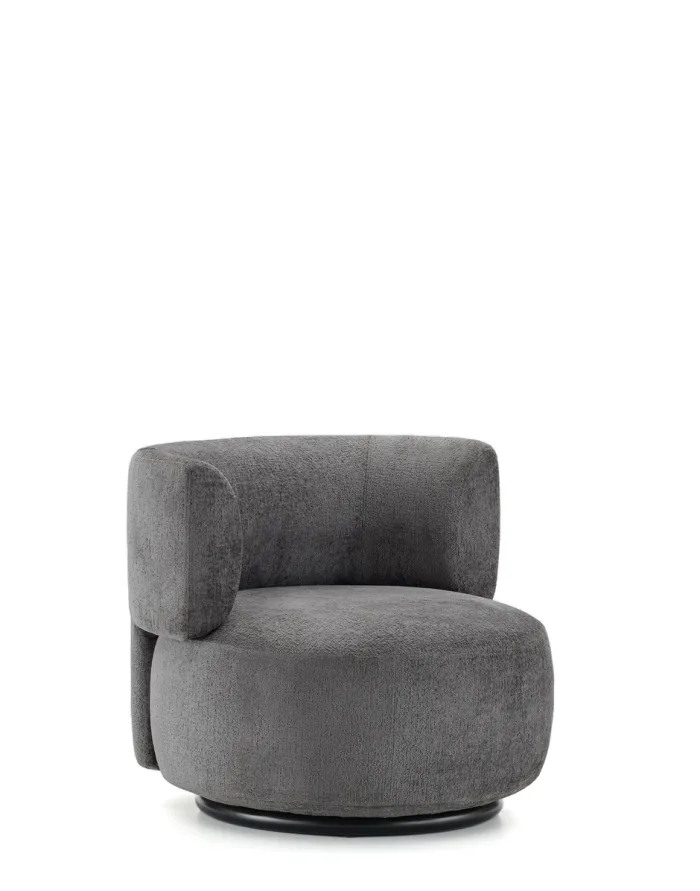 KARTELL K-WAITING POLTRONA 6280 VERSIONE SU RICHIESTA RESISTENTE AL FUOCO Tessuto Chenille Grigio Design Rodolfo Dordoni