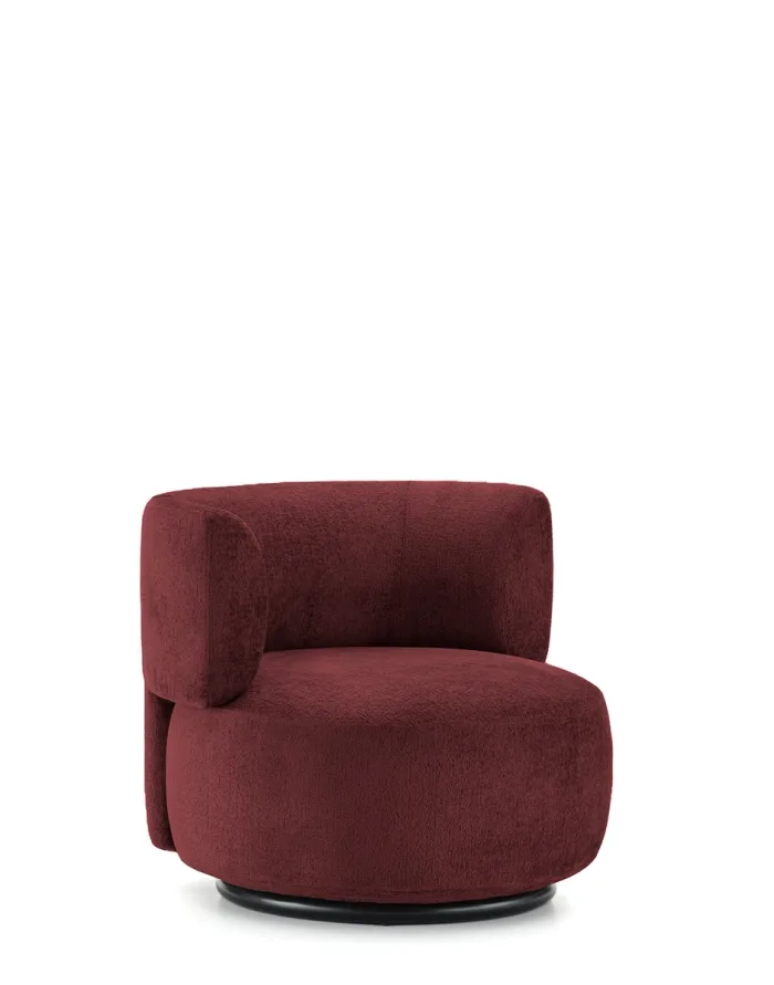 KARTELL K-WAITING POLTRONA 6280 VERSIONE SU RICHIESTA RESISTENTE AL FUOCO Tessuto Chenille Bordeaux Design Rodolfo Dordoni