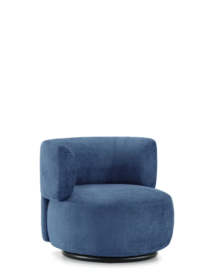 KARTELL K-WAITING POLTRONA 6280 VERSIONE SU RICHIESTA RESISTENTE AL FUOCO Tessuto Chenille Azzurro Design Rodolfo Dordoni