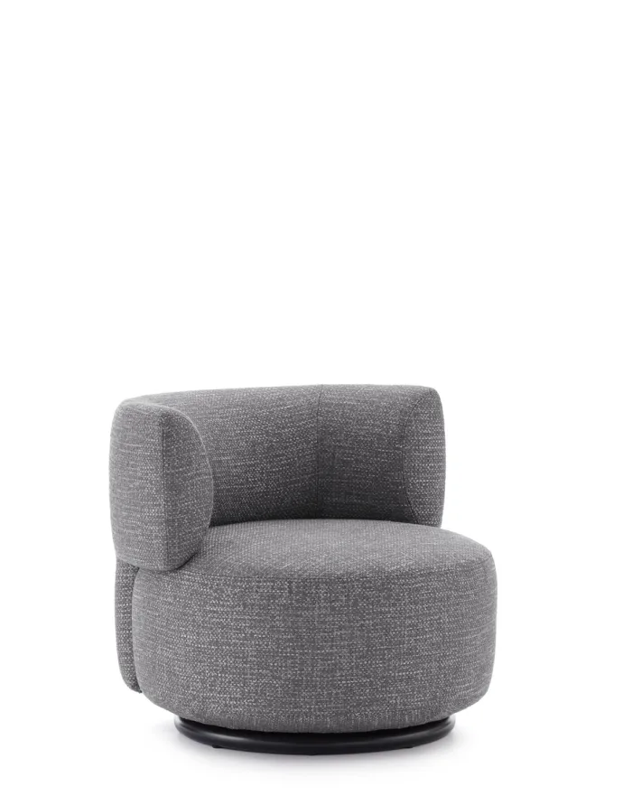 KARTELL K-WAITING POLTRONA GIREVOLE 6285 VERSIONE SU RICHIESTA RESISTENTE AL FUOCO Tessuto Texture Azzurro Design Rodolfo Dordoni