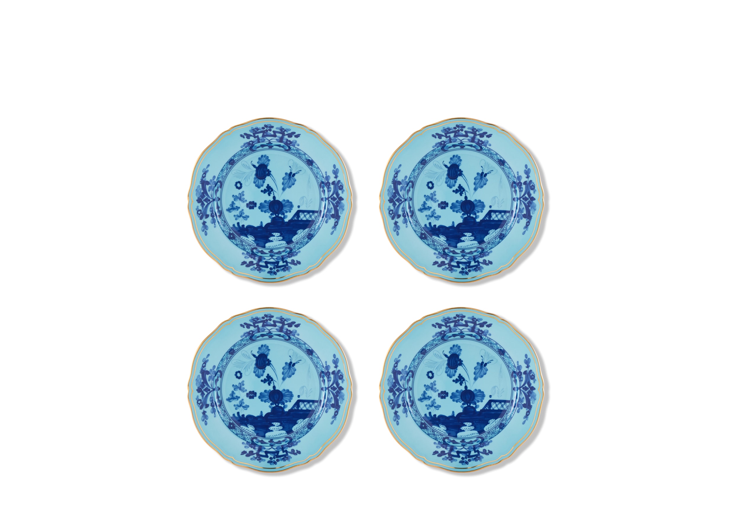 RICHARD GINORI ORIENTE ITALIANO Set 4 Piatti dessert Oriente Italiano Iris forma Antico Doccia