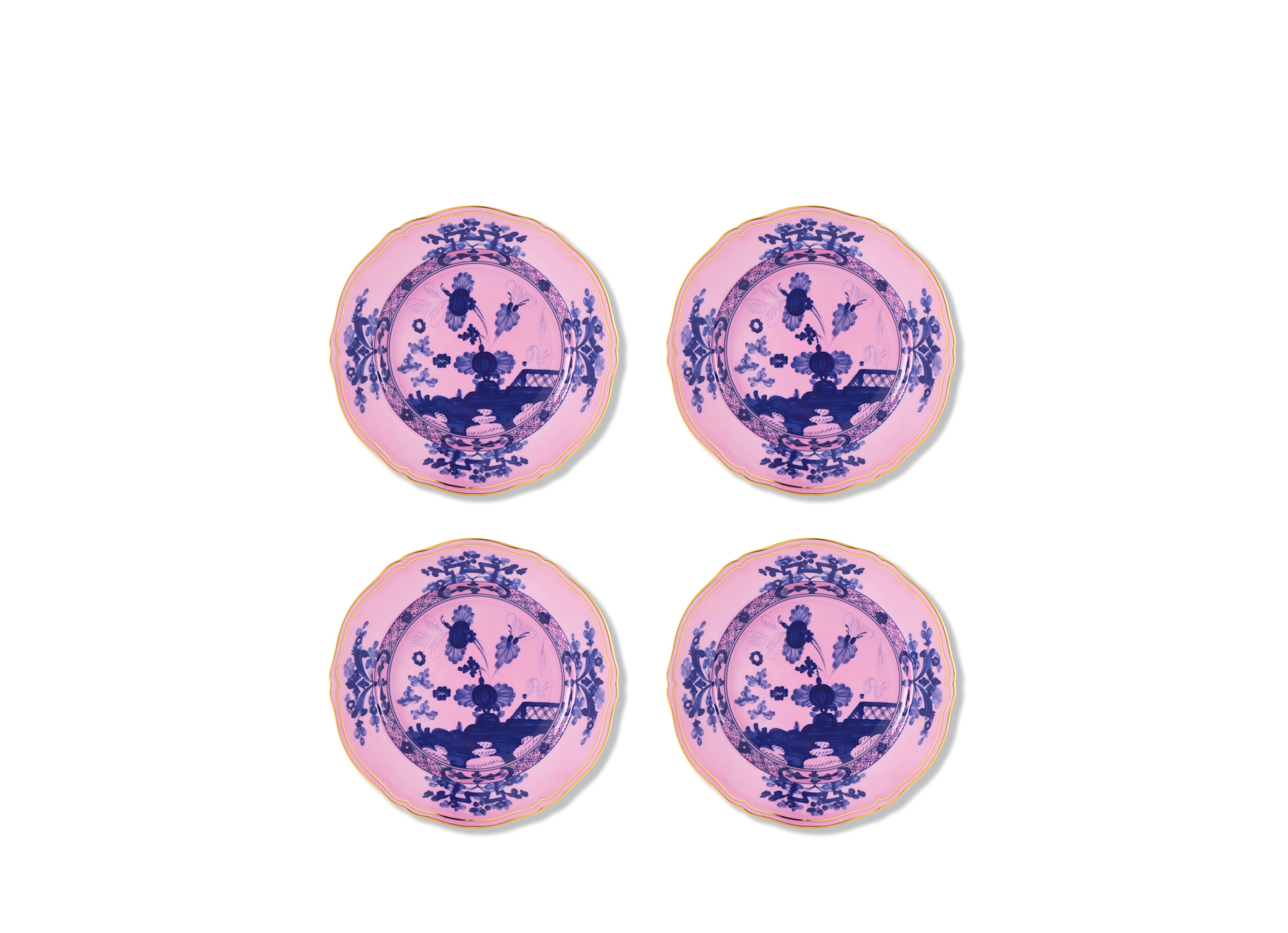RICHARD GINORI ORIENTE ITALIANO Set 4 Piatti dessert Oriente Italiano Azalea forma Antico Doccia