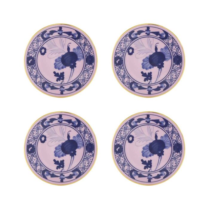 RICHARD GINORI ORIENTE ITALIANO Set 4 sottobicchieri Oriente Italiano Azalea forma Antico Doccia