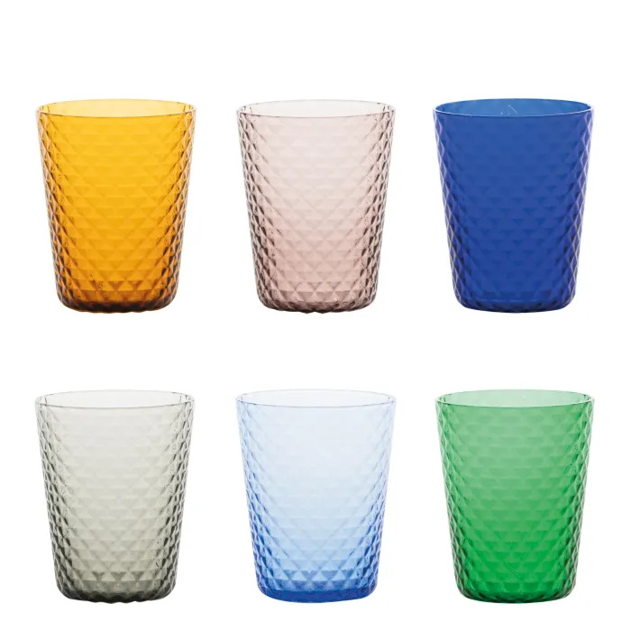 Zafferano Isolano IS00199 Tumbler Vetro colorato Conf. 6 colori assortiti
