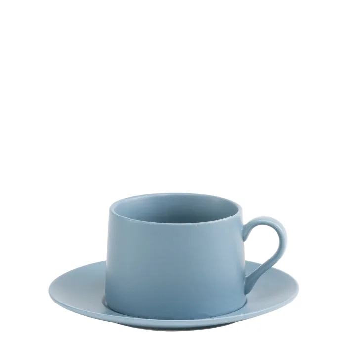 Zafferano Levante LEV0515 Tazza da tè e piattino Blu avio (2 Pz)