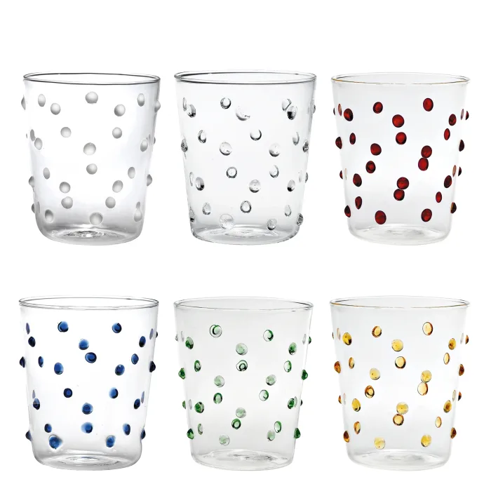 Zafferano Party PY00199 Tumbler Vetro colorato Conf. 6 colori assortiti (00-01-04-07-13-18)