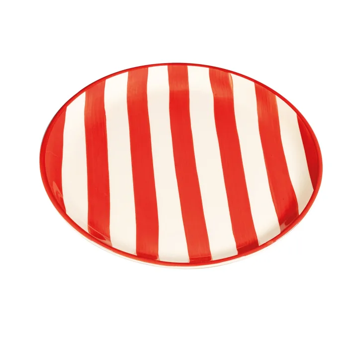 Zafferano Lido Righe RIG0902 Piatto piano Rosso (2 Pz)