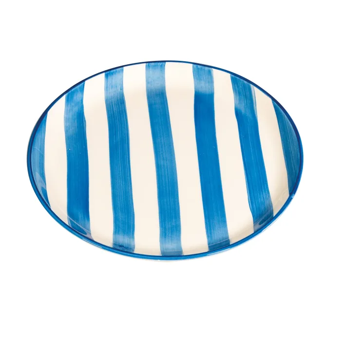 Zafferano Lido Righe RIG0901 Piatto piano Azzurro (2 Pz)